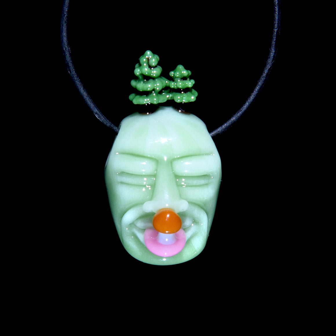 "Forest Tripper" Sculpted Pendant - Light Green/Dark Green/Grizzly/Lotus White/Borostix Blush/Pumpkin Pie