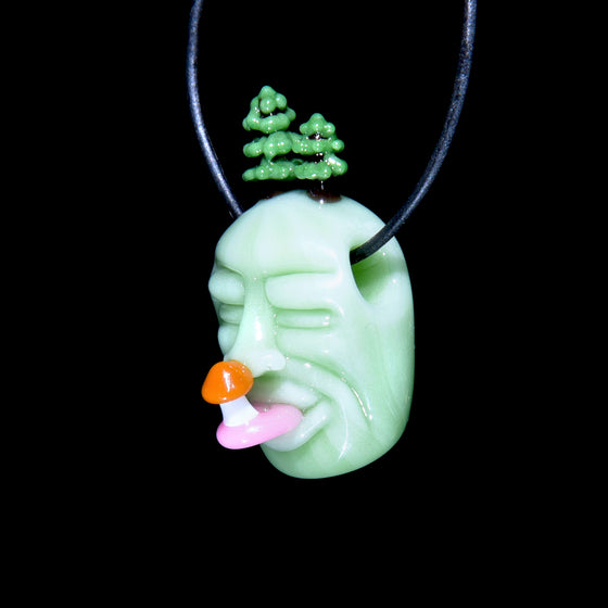 "Forest Tripper" Sculpted Pendant - Light Green/Dark Green/Grizzly/Lotus White/Borostix Blush/Pumpkin Pie
