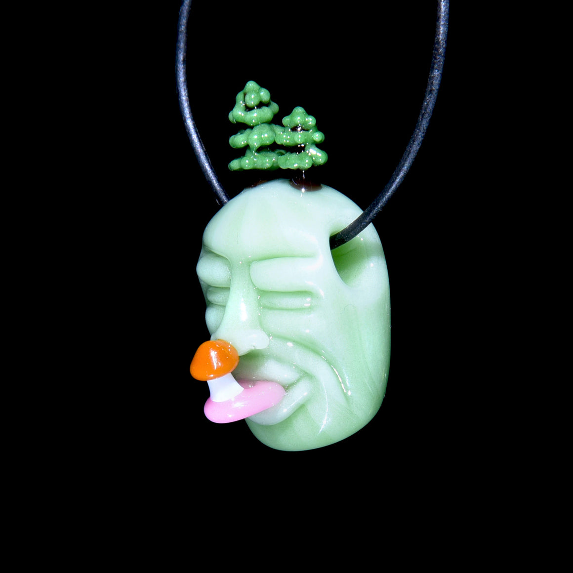 "Forest Tripper" Sculpted Pendant - Light Green/Dark Green/Grizzly/Lotus White/Borostix Blush/Pumpkin Pie