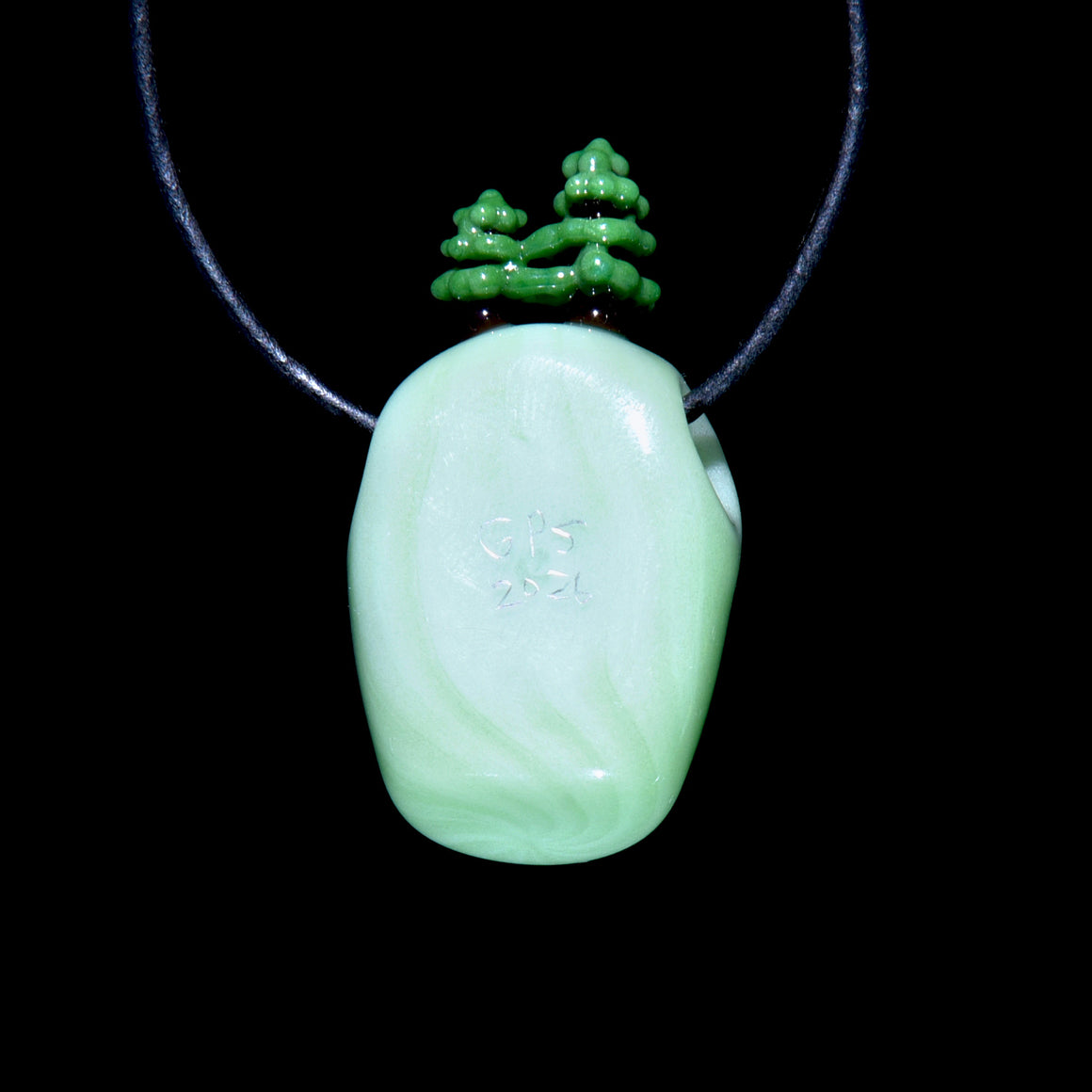 "Forest Tripper" Sculpted Pendant - Light Green/Dark Green/Grizzly/Lotus White/Borostix Blush/Pumpkin Pie
