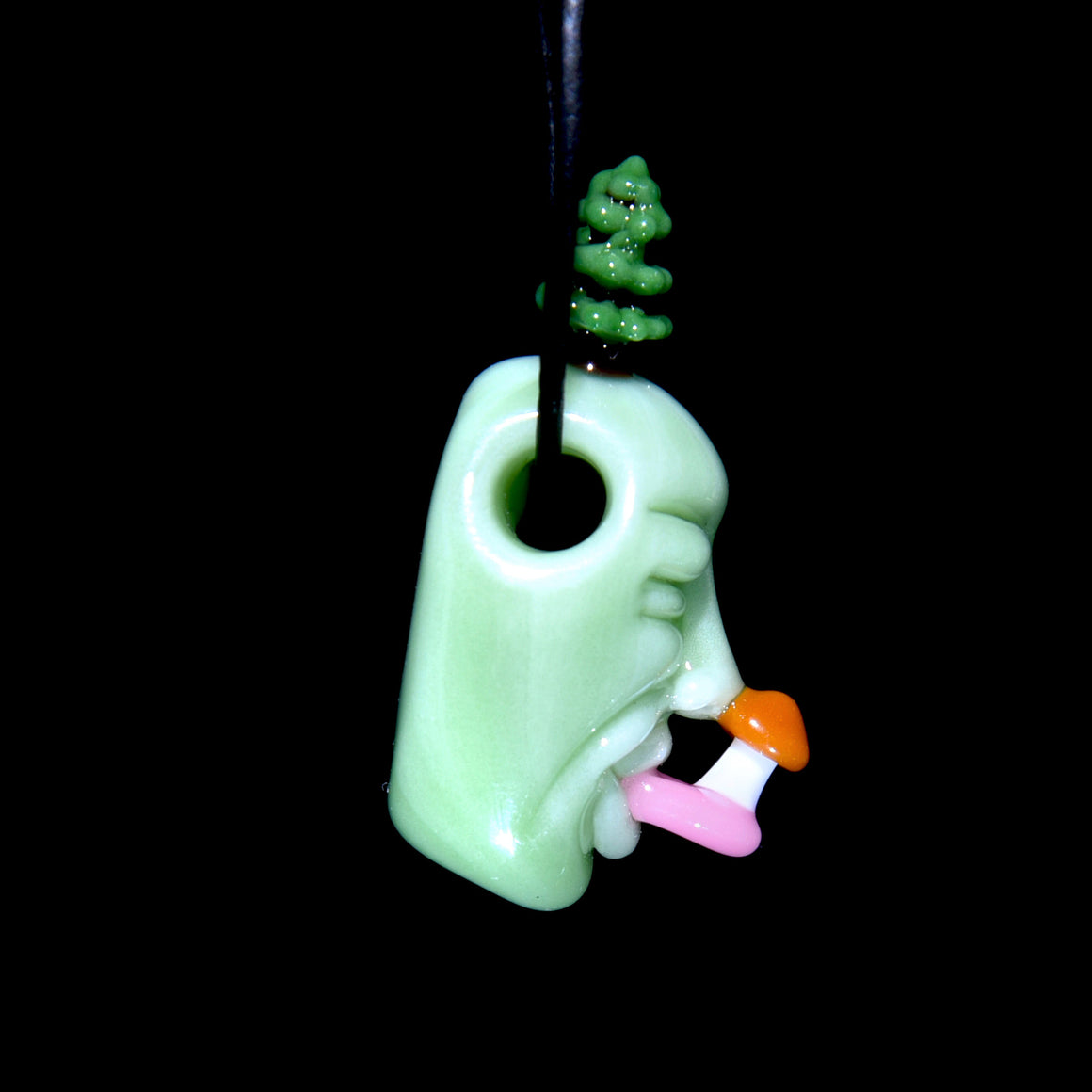 "Forest Tripper" Sculpted Pendant - Light Green/Dark Green/Grizzly/Lotus White/Borostix Blush/Pumpkin Pie