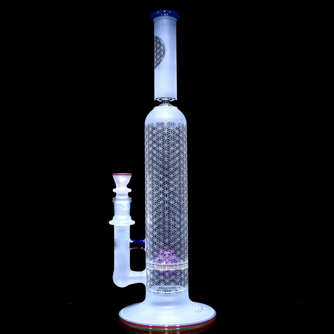 Worked & Sacred-G Sandblasted SoL-60 Lace-Sphere - Amber Purple - 18mm Female