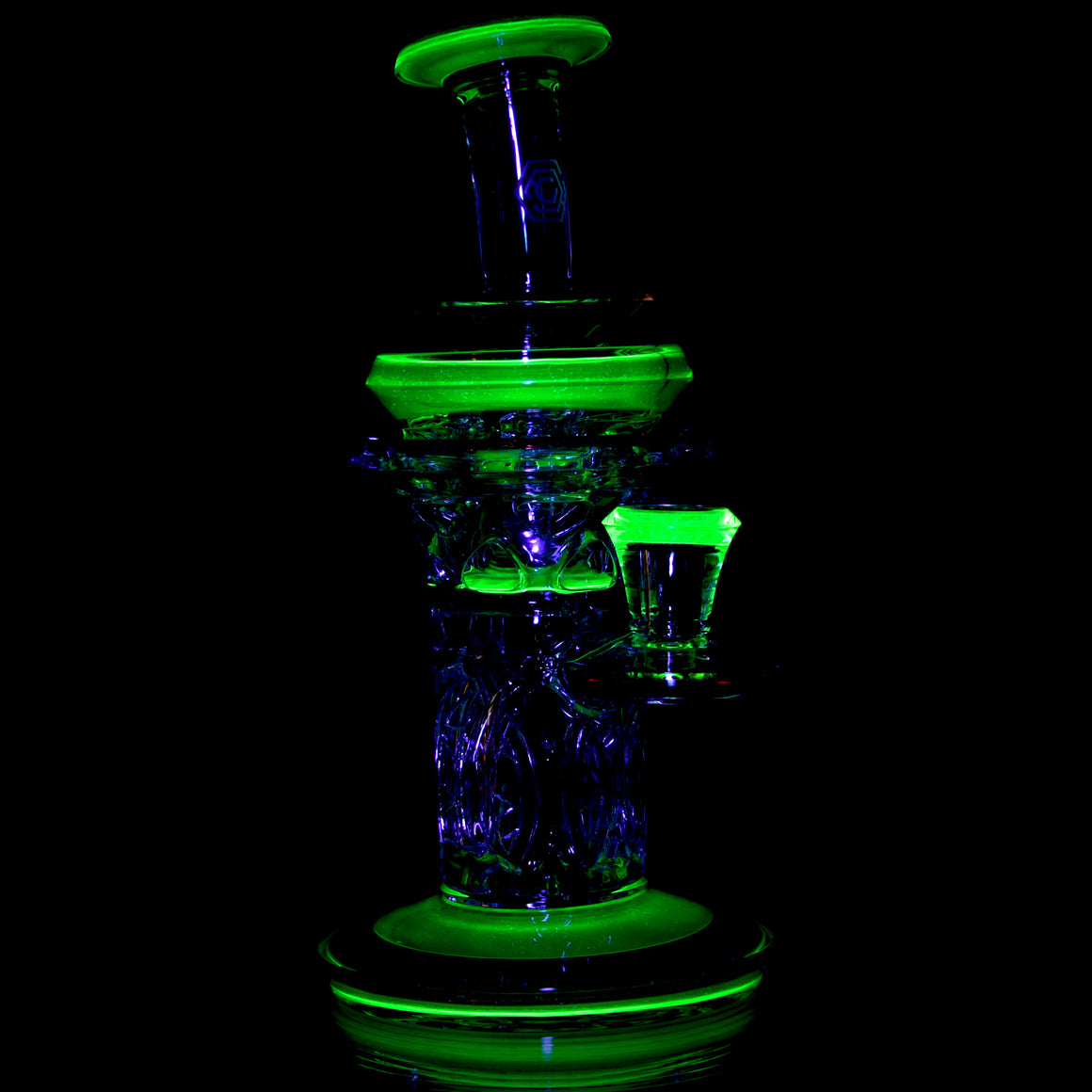 UV Reactive Crushed Opal Mini Outside Incycler #1 - 10mm Female