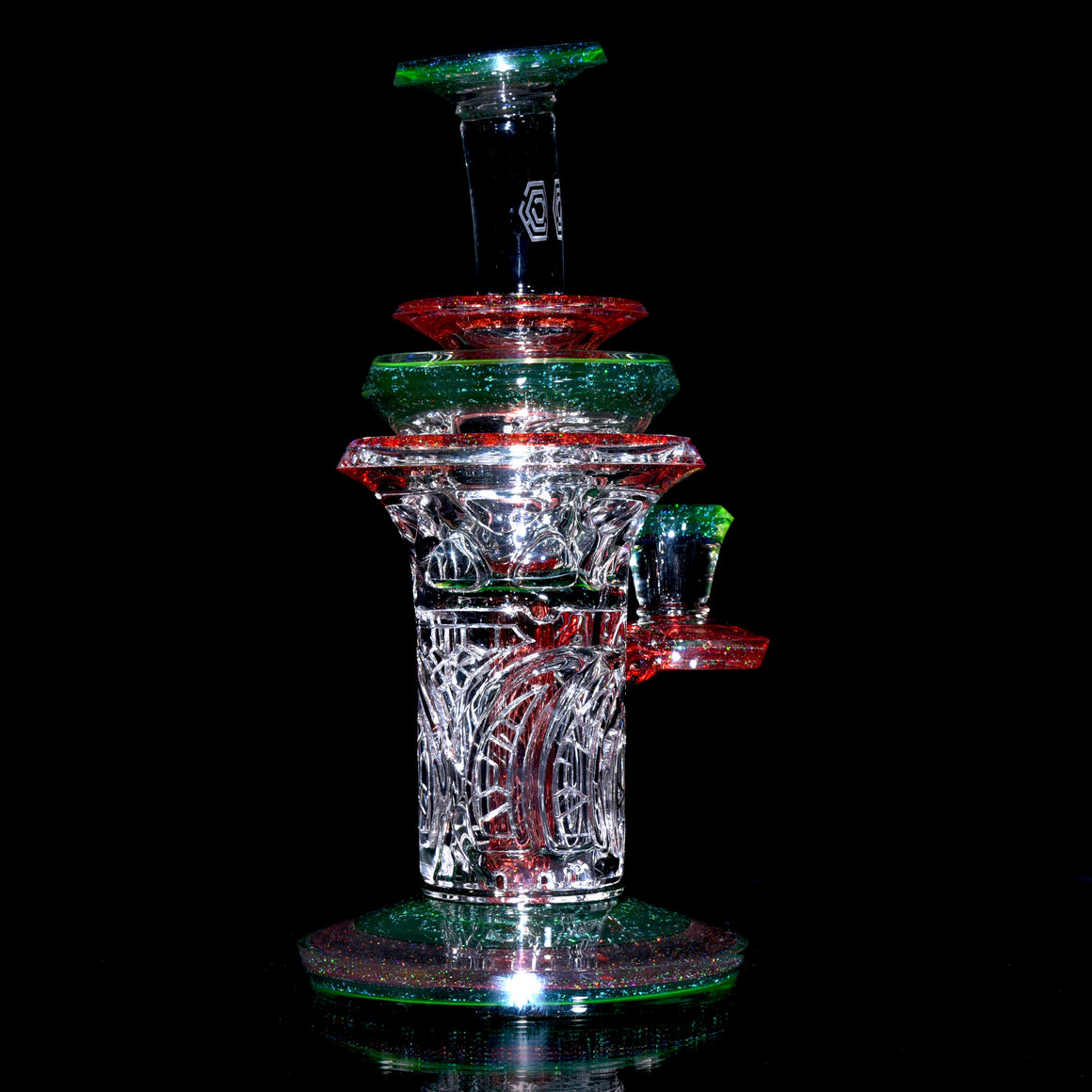 UV Reactive Crushed Opal Mini Outside Incycler #1 - 10mm Female