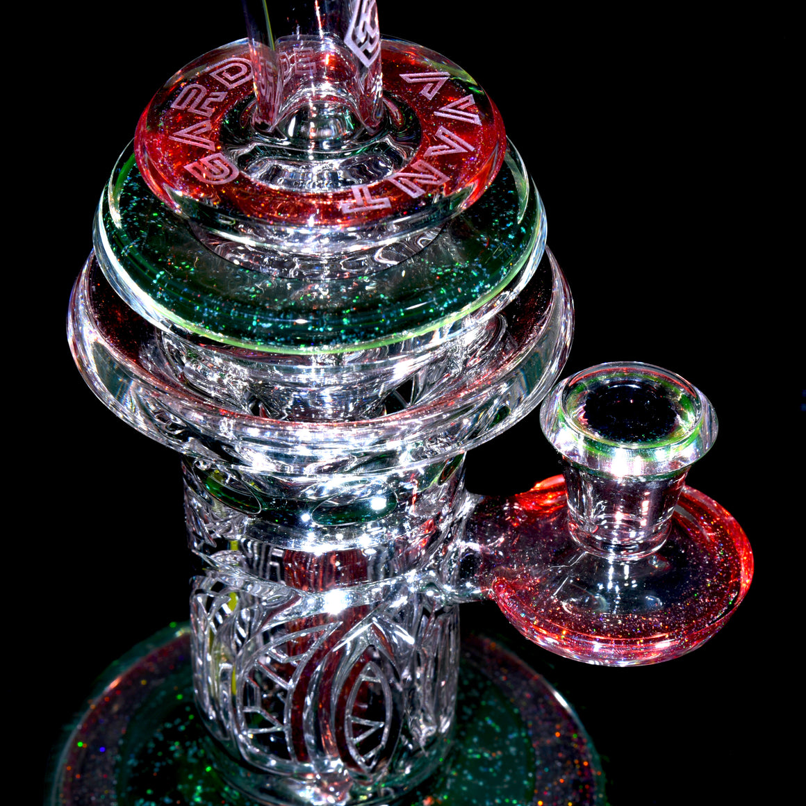 UV Reactive Crushed Opal Mini Outside Incycler #1 - 10mm Female