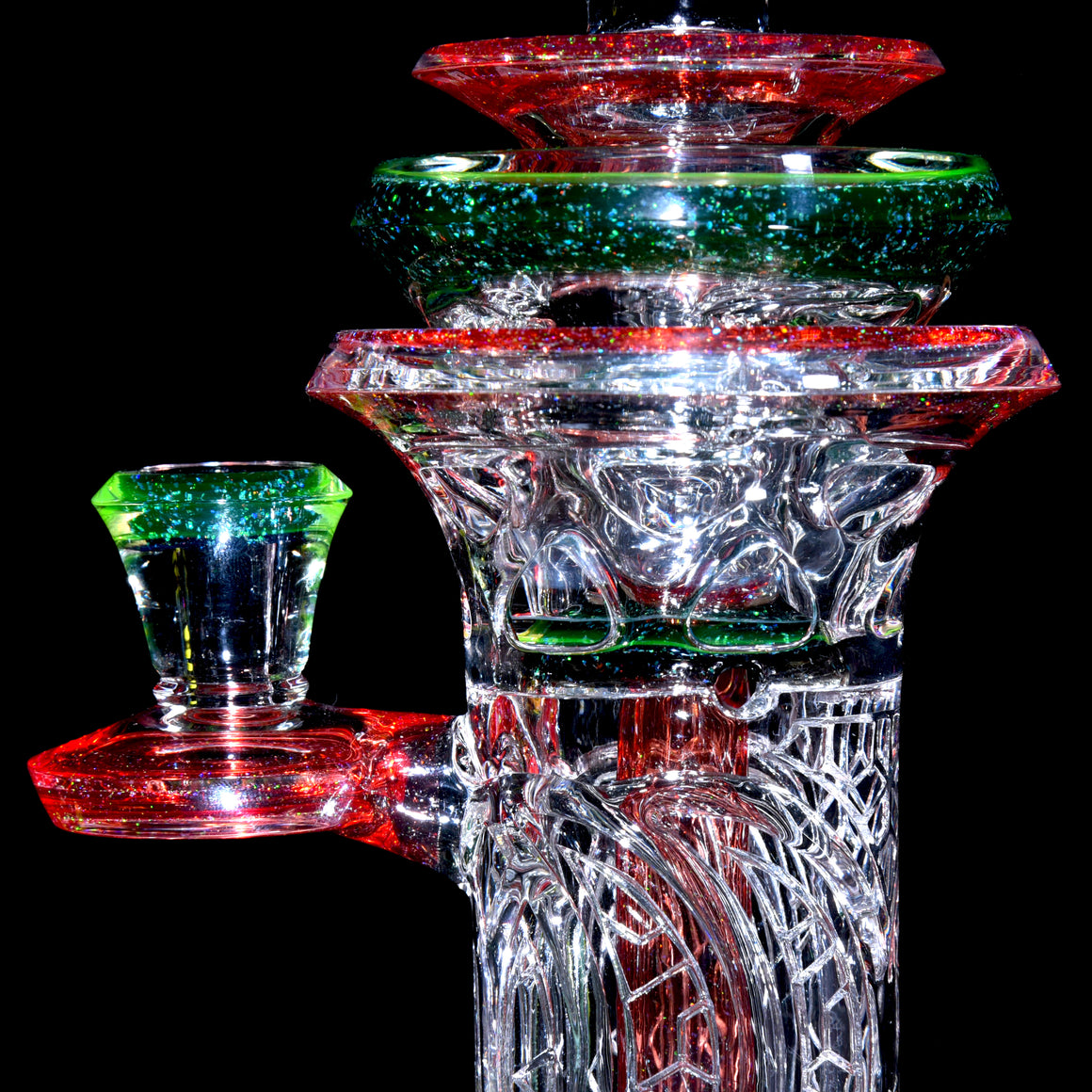 UV Reactive Crushed Opal Mini Outside Incycler #1 - 10mm Female