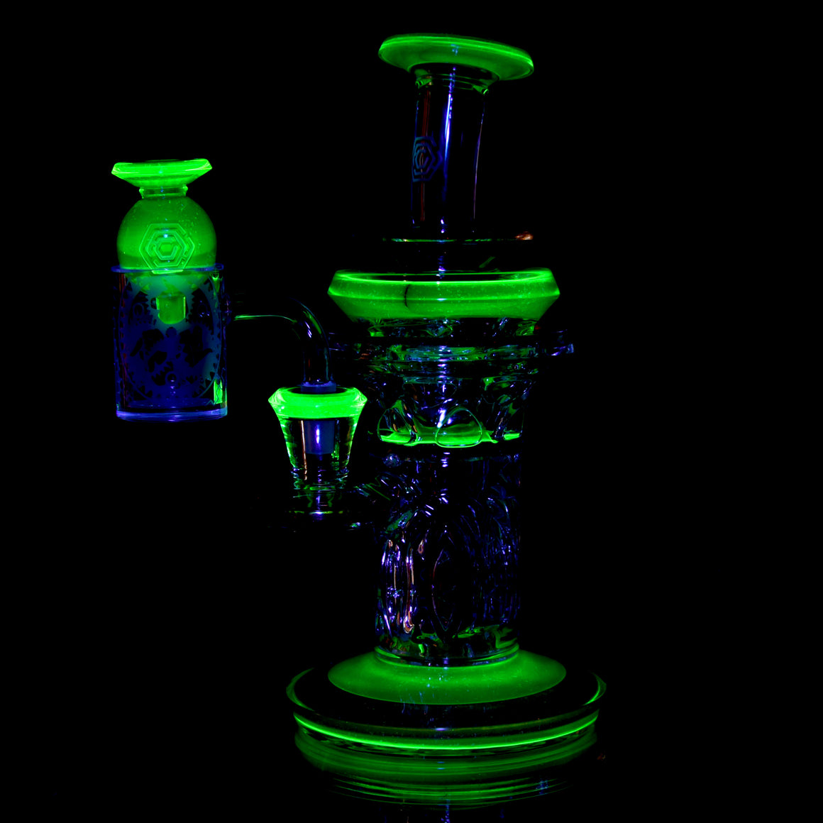 UV Reactive XL Crushed Opal Bubble Cap w/ Sandblasted Logo