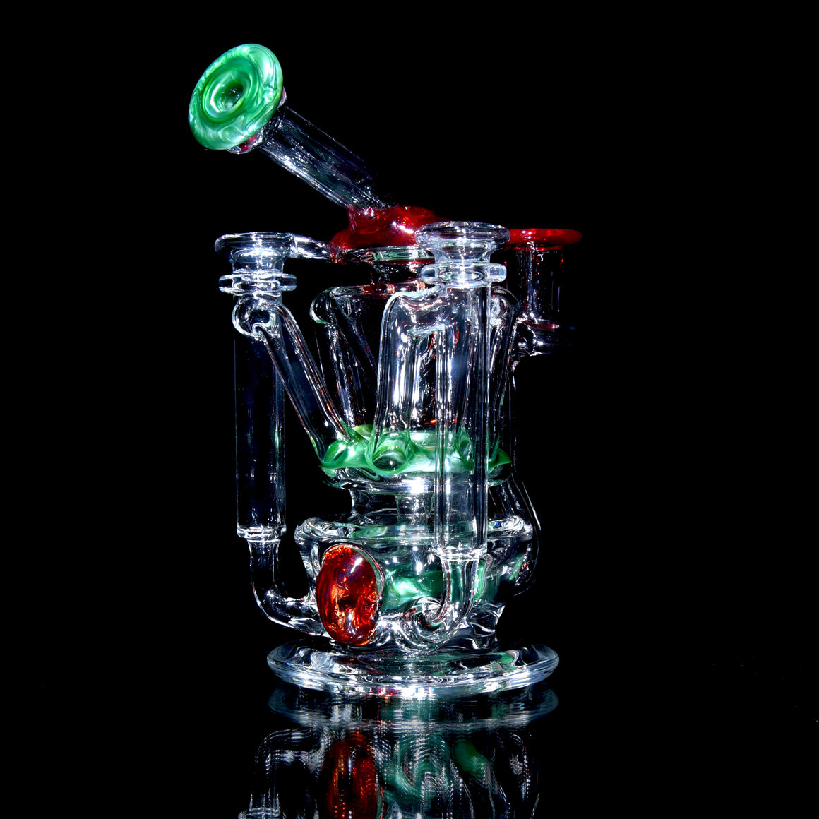 R3 Quad-uptake Triple-drain Recycler - Chromium/Pomegranate - 14mm Female