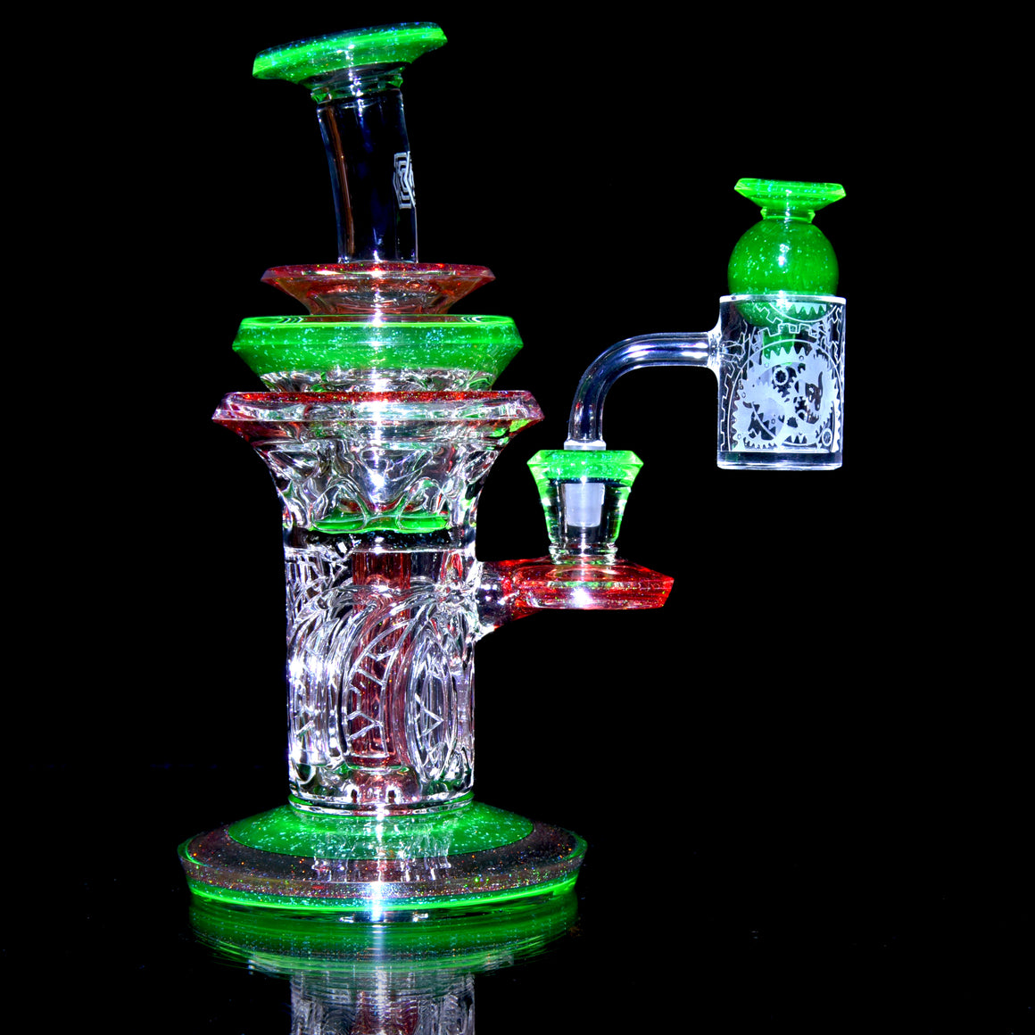 UV Reactive Crushed Opal Mini Outside Incycler #1 - 10mm Female