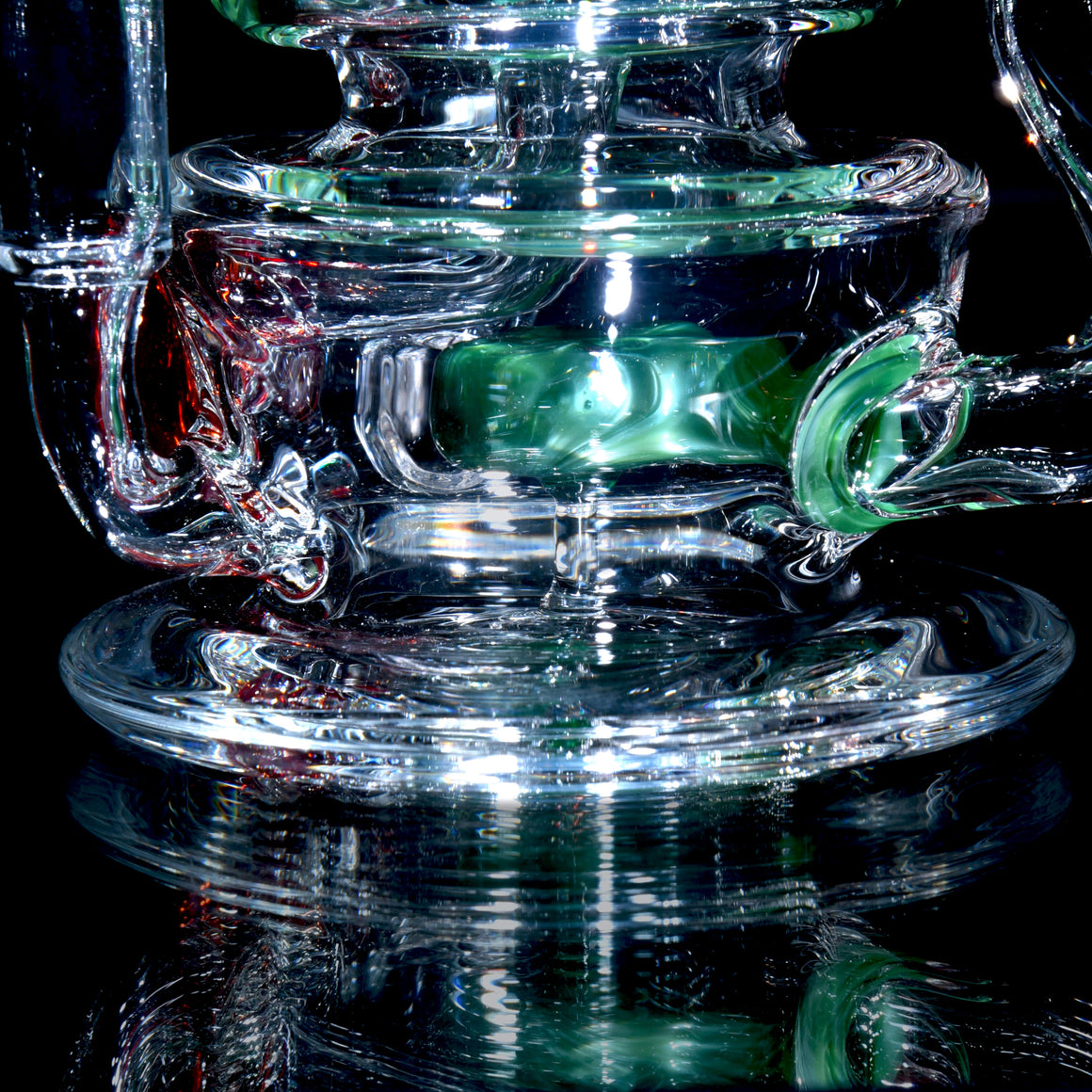R3 Quad-uptake Triple-drain Recycler - Chromium/Pomegranate - 14mm Female
