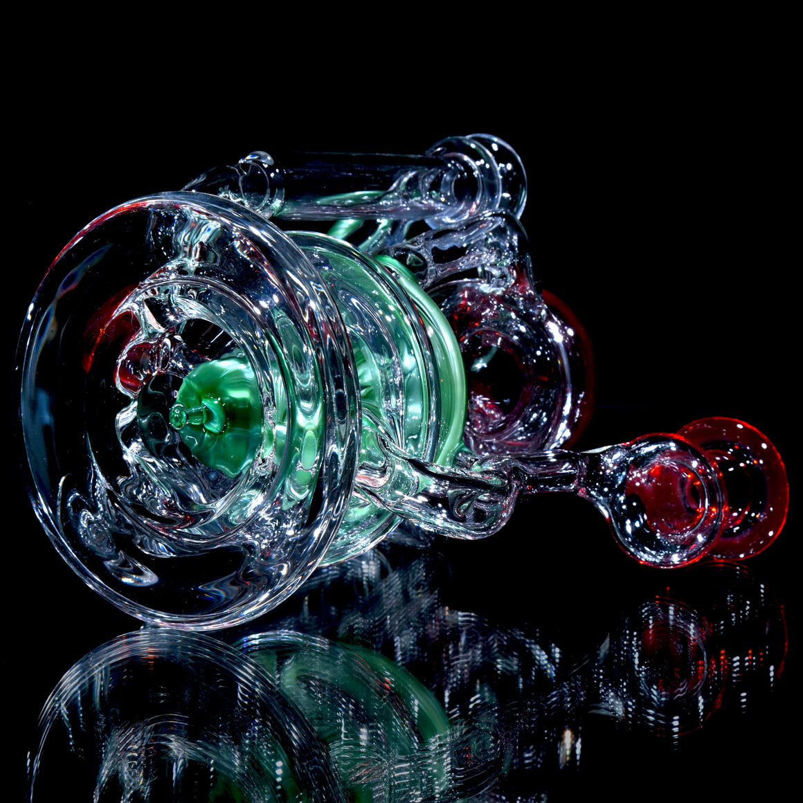 R3 Quad-uptake Triple-drain Recycler - Chromium/Pomegranate - 14mm Female