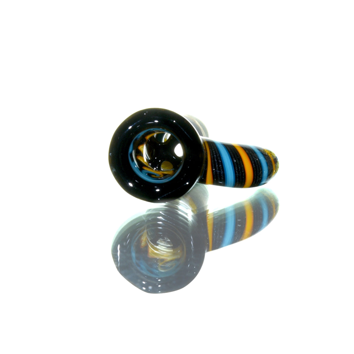 Fully-worked & Faceted Dry Catcher/4-hole Slide Set - Fire & Ice - 18mm Male & Female