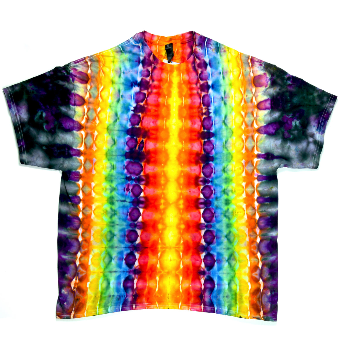 XXL Tie Dye T-Shirt - Rainbow Zipper Honeycomb