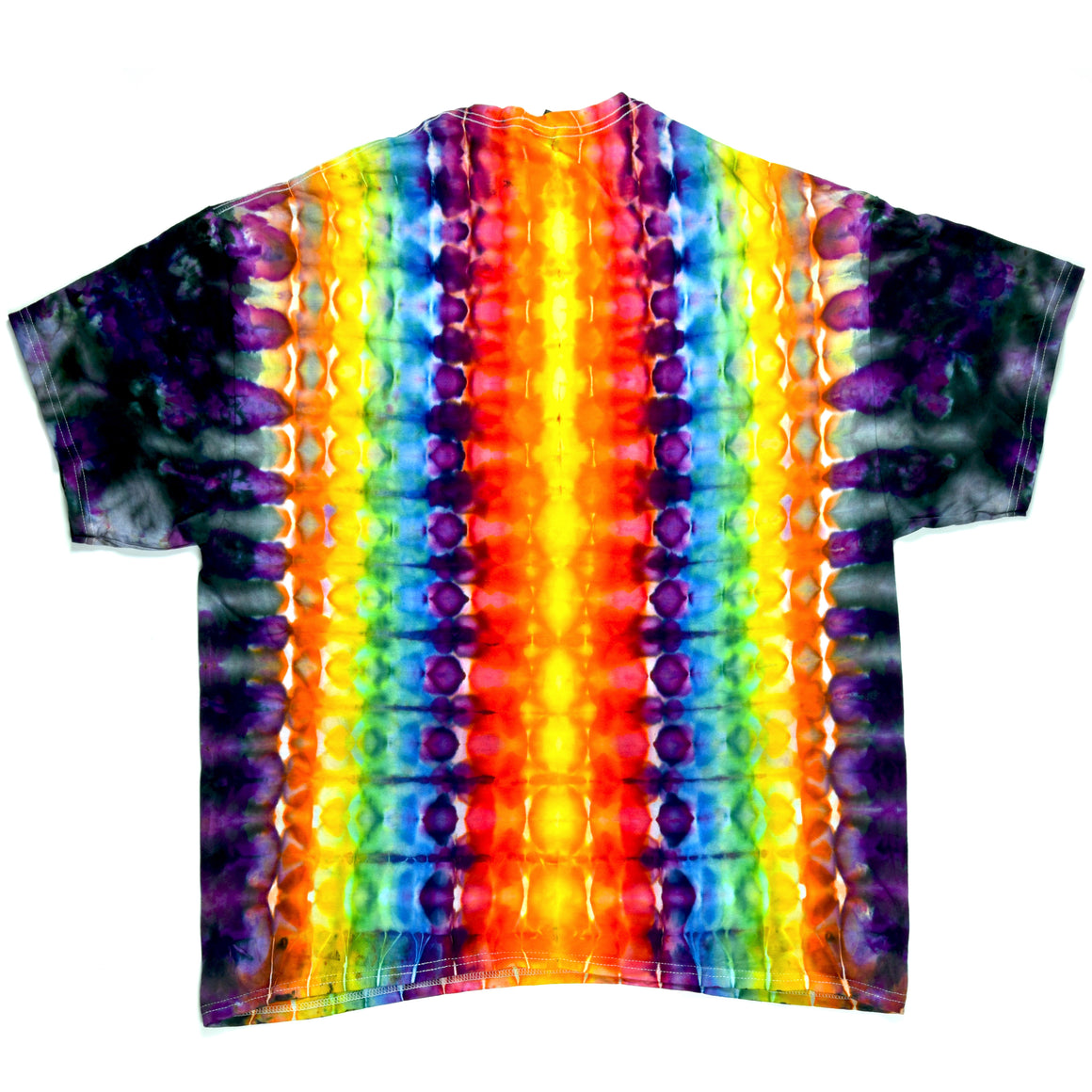 XXL Tie Dye T-Shirt - Rainbow Zipper Honeycomb