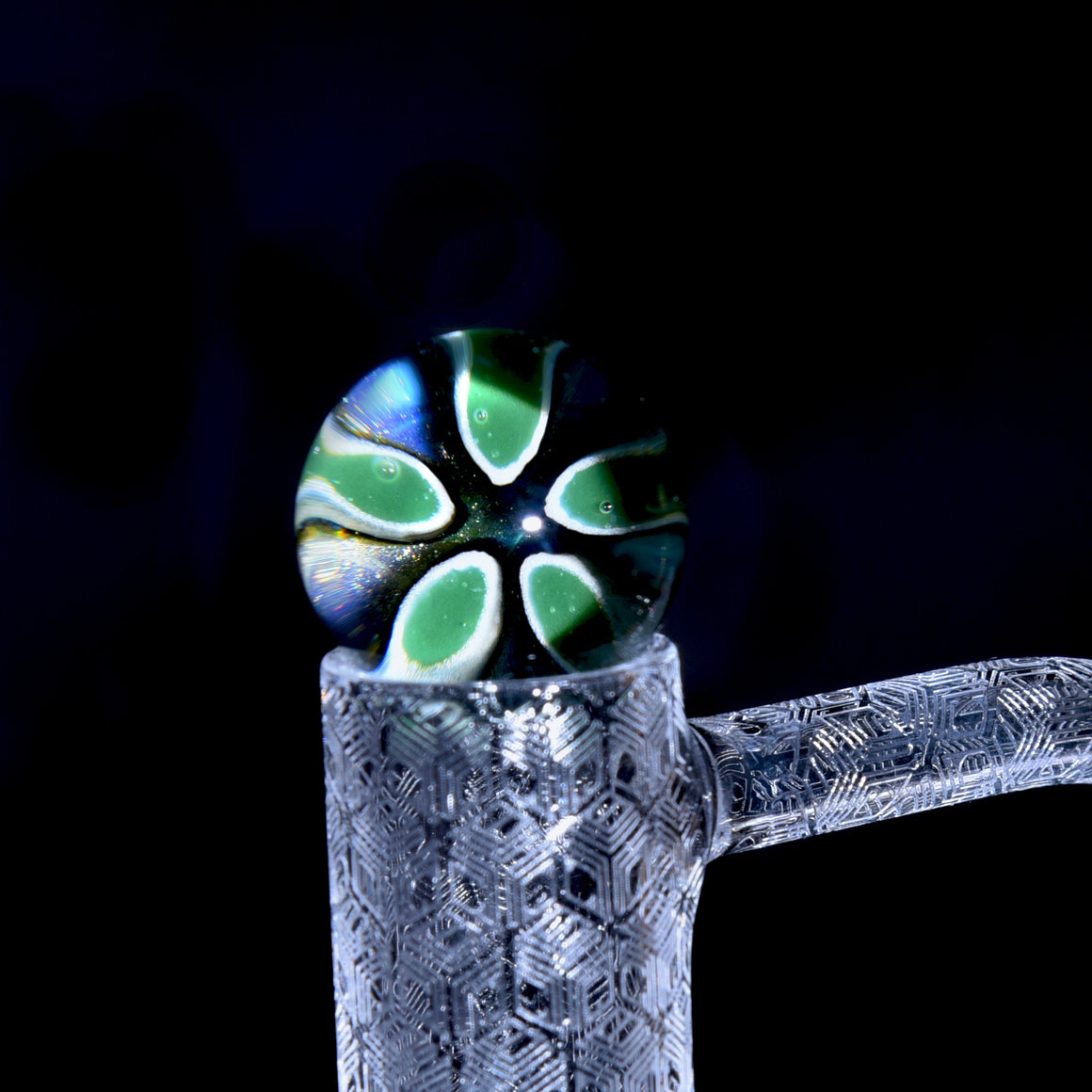Millie Flower Valve/Topper Marble (~22mm diameter)