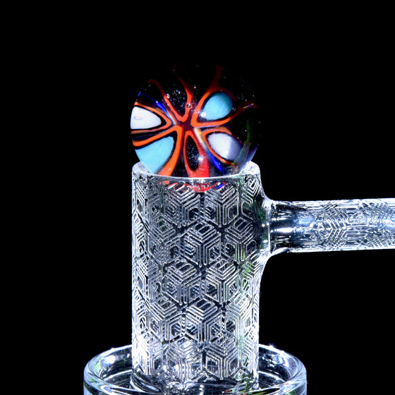 Millie Flower Valve/Topper Marble (~22mm diameter)