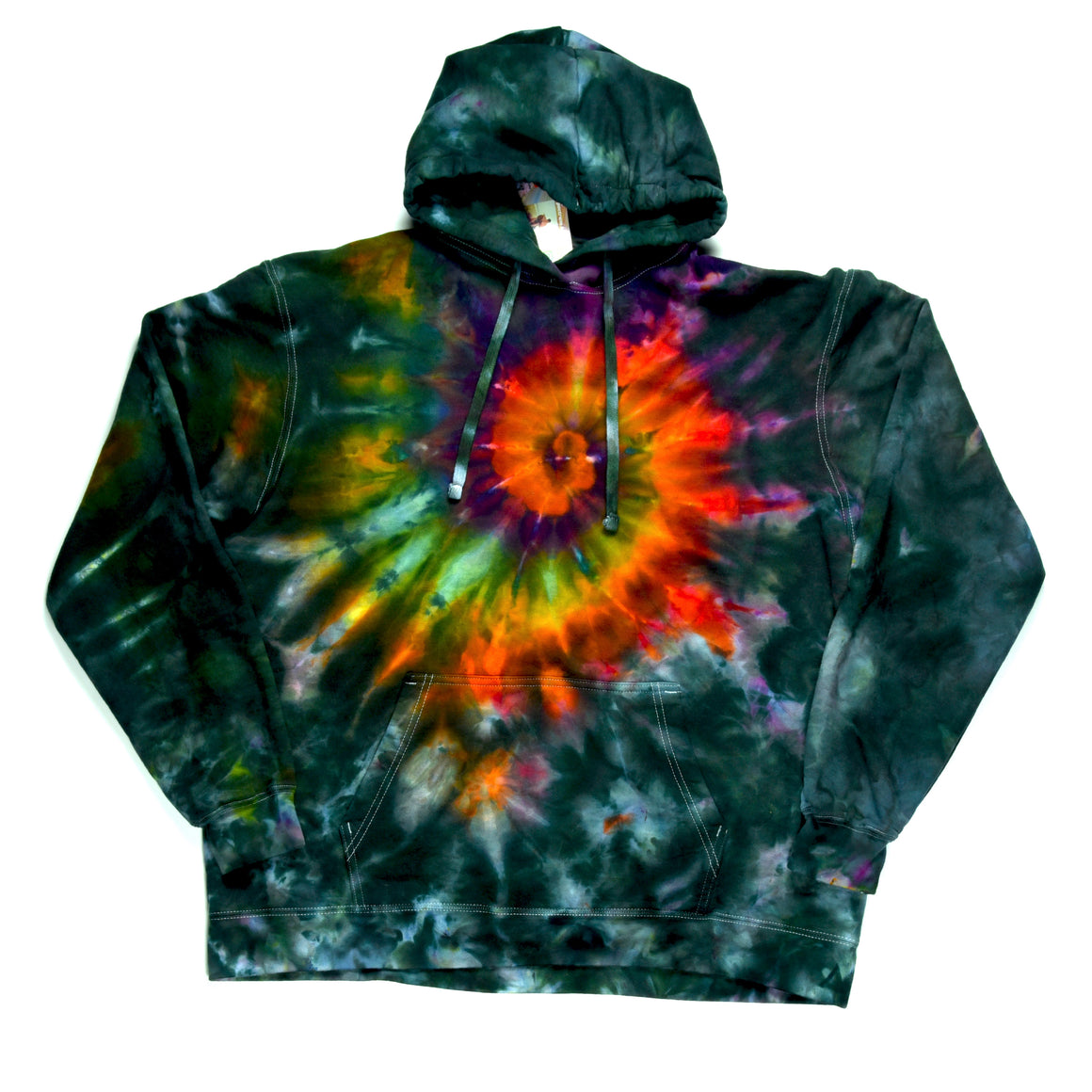 XL Tie Dye Sweatshirt - Charcoal w/ Psychedelic Flower