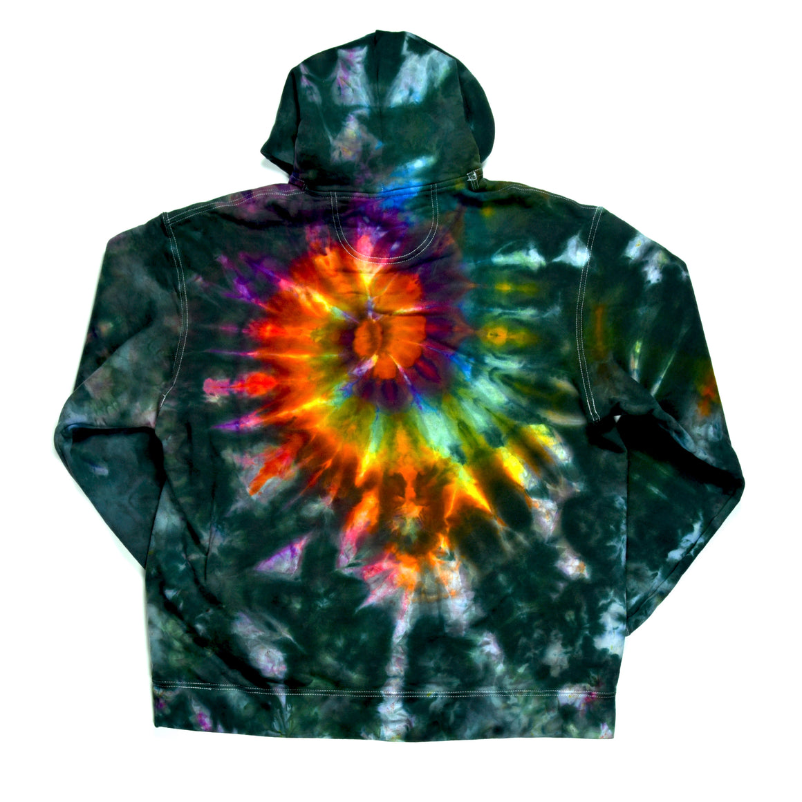 XL Tie Dye Sweatshirt - Charcoal w/ Psychedelic Flower