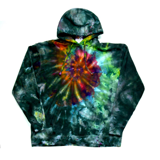 XXL Tie Dye Sweatshirt - Charcoal w/ Rainbow Psychedelic Swirl
