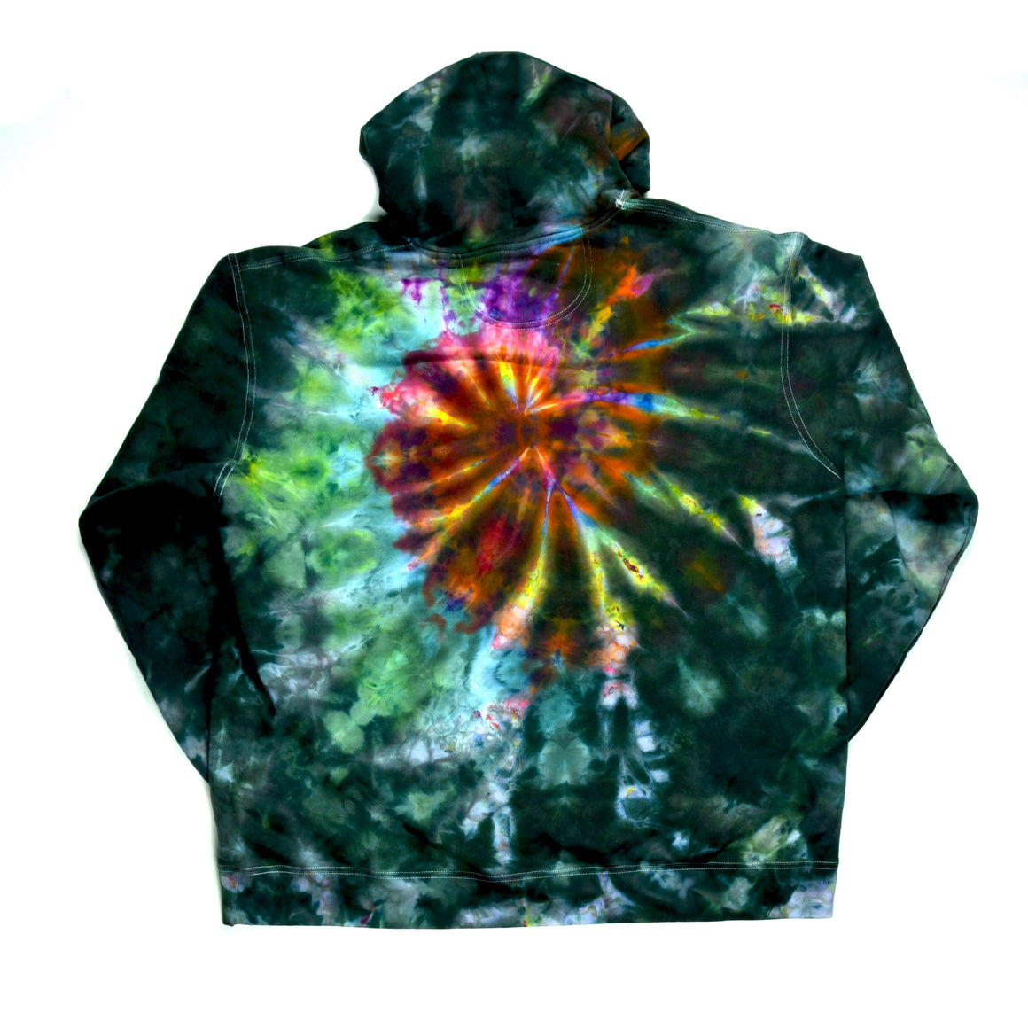 XXL Tie Dye Sweatshirt - Charcoal w/ Rainbow Psychedelic Swirl