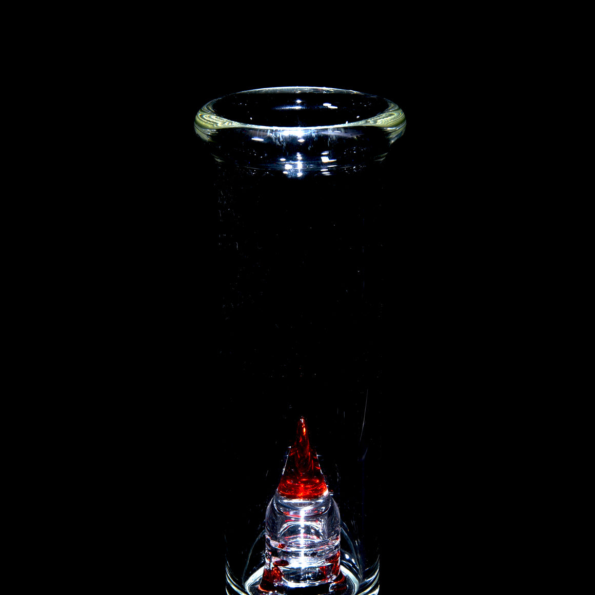 Accented 44mm Redux 180° Grid Straight Tube w/ 4-hole Horned Slide - Ruby Slippers - 18mm Female