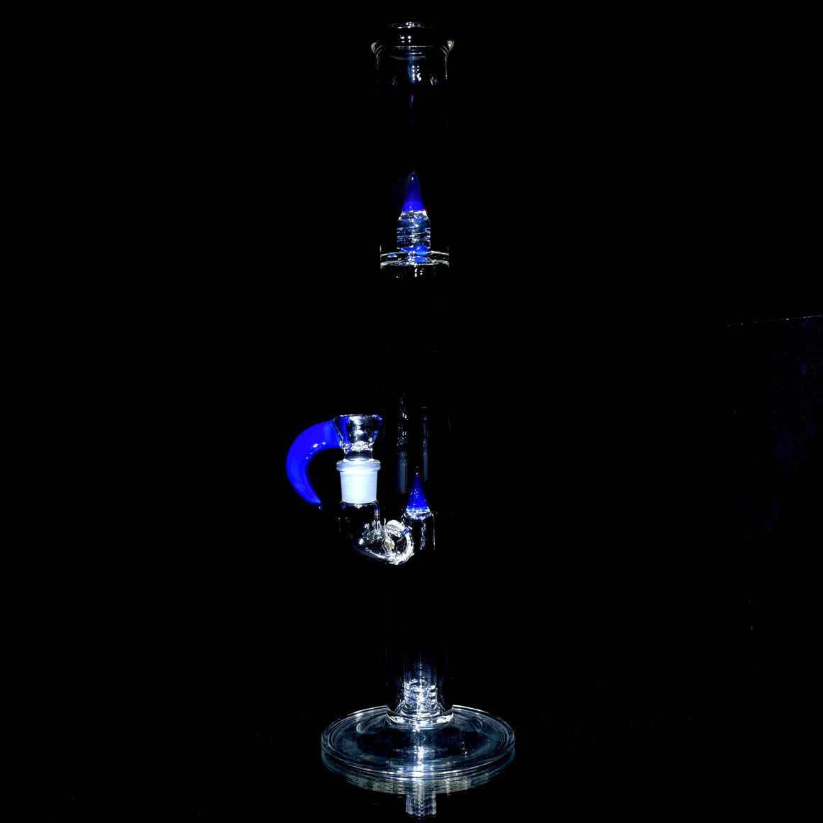 Accented 44mm Redux 180° Grid Straight Tube w/ 4-hole Horned Slide - Neptune - 18mm Female