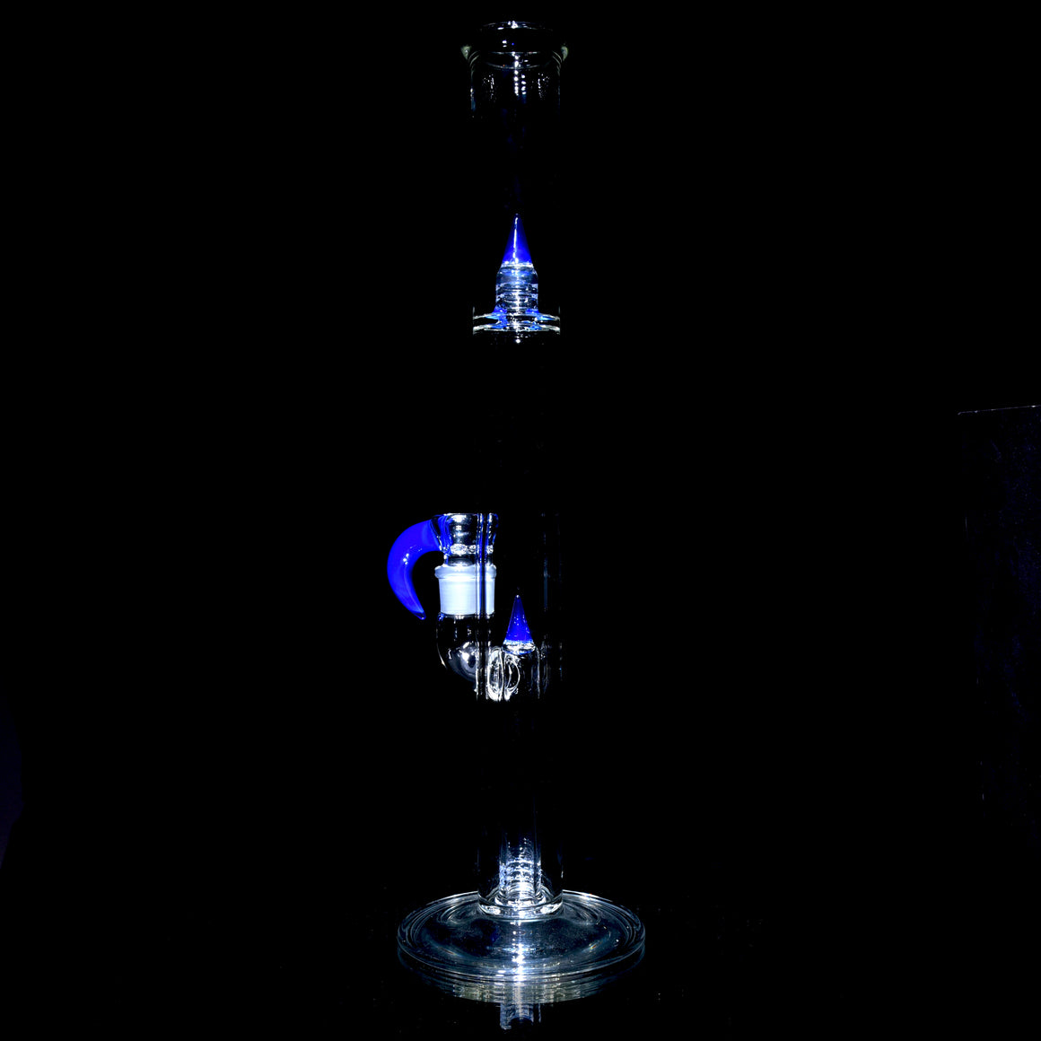Accented 44mm Redux 180° Grid Straight Tube w/ 4-hole Horned Slide - Neptune - 18mm Female