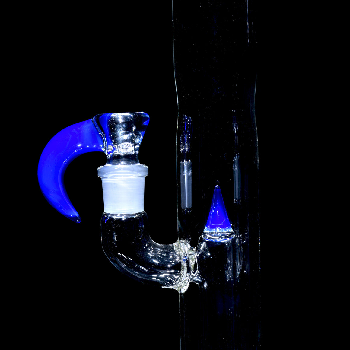 Accented 44mm Redux 180° Grid Straight Tube w/ 4-hole Horned Slide - Neptune - 18mm Female
