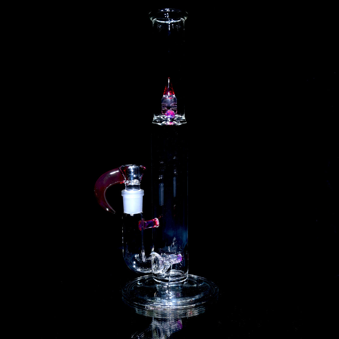 Accented Mini DownGrid G-line Double Bore Tube w/ 4-hole Horned Slide - Telemagenta Lite - 18mm Female