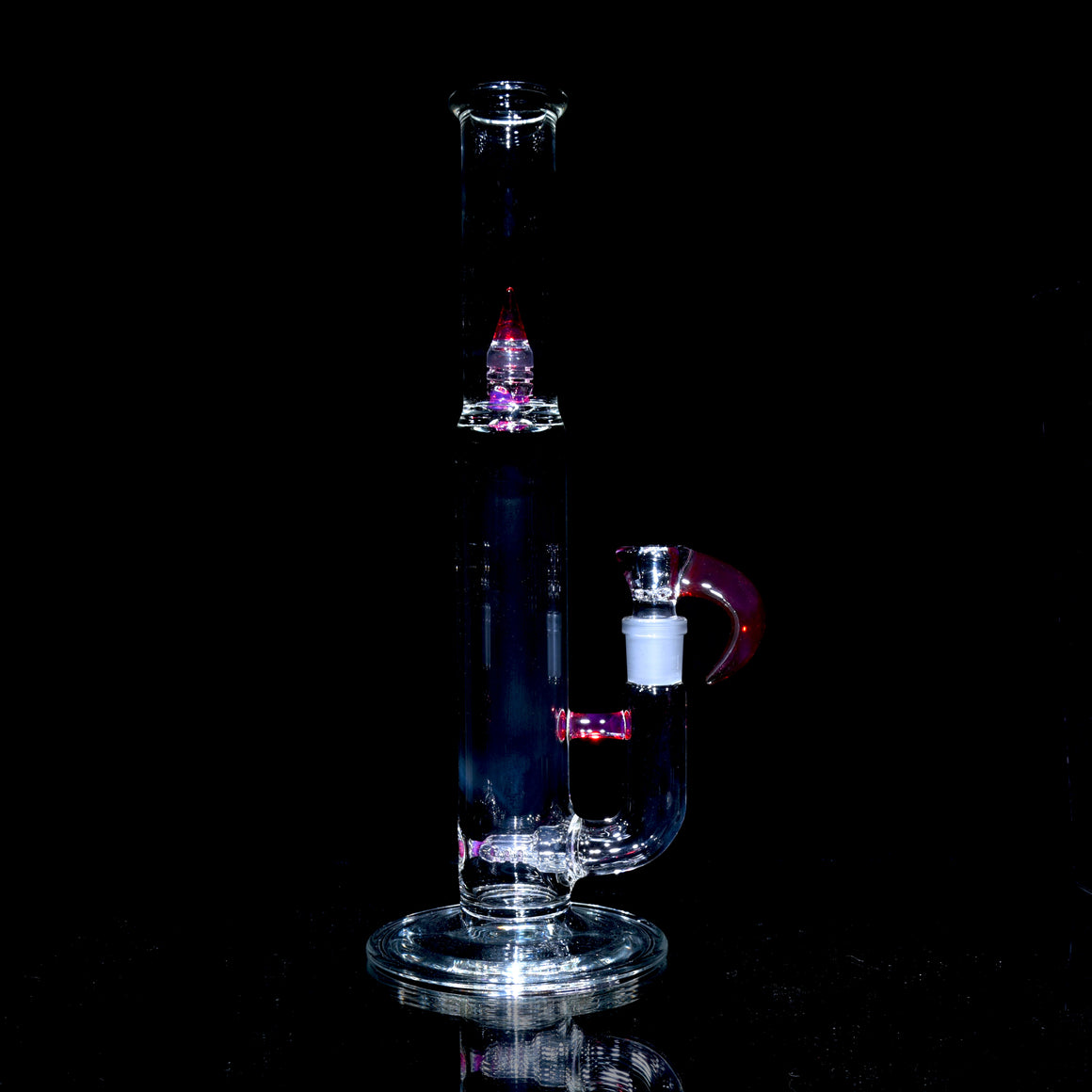 Accented Mini DownGrid G-line Double Bore Tube w/ 4-hole Horned Slide - Telemagenta Lite - 18mm Female