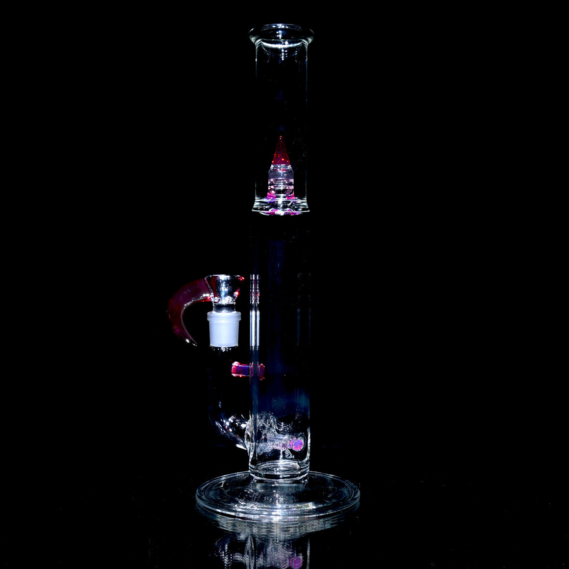 Accented Mini DownGrid G-line Double Bore Tube w/ 4-hole Horned Slide - Telemagenta Lite - 18mm Female