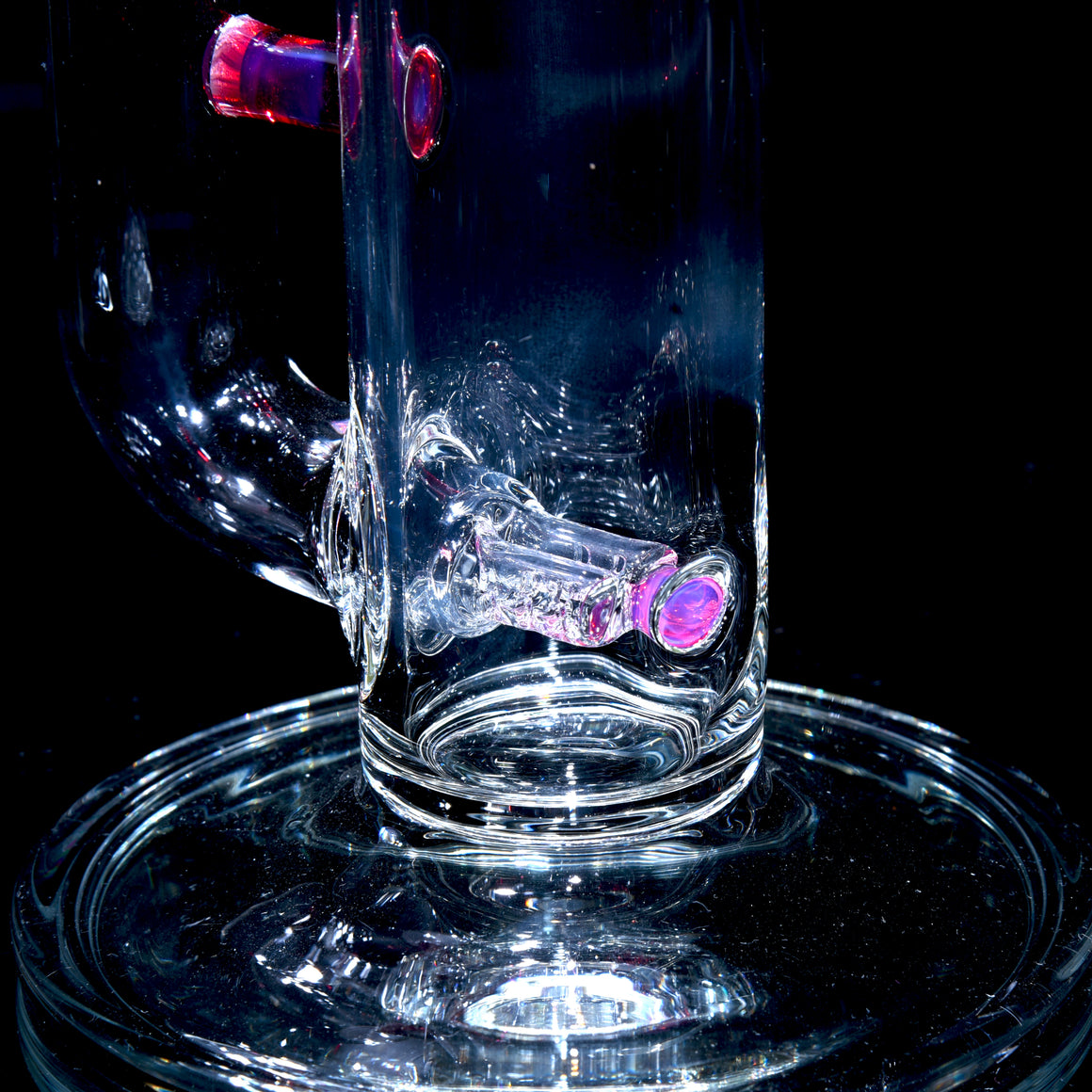 Accented Mini DownGrid G-line Double Bore Tube w/ 4-hole Horned Slide - Telemagenta Lite - 18mm Female