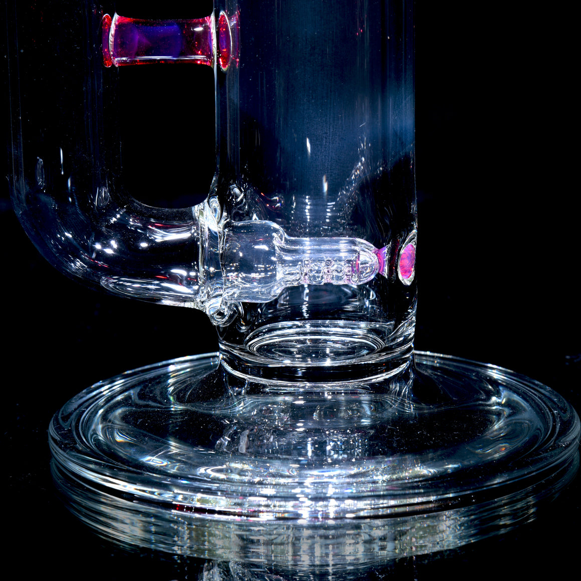 Accented Mini DownGrid G-line Double Bore Tube w/ 4-hole Horned Slide - Telemagenta Lite - 18mm Female