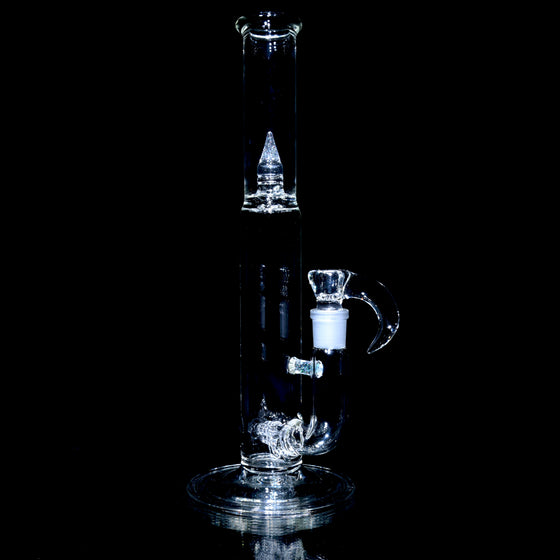 Accented Mini 3-line Double Bore Tube w/ 4-hole Horned Slide - Crushed Opal - 18mm Female