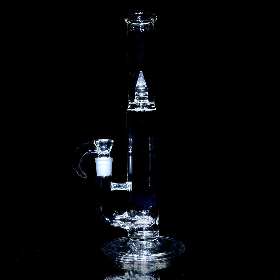 Accented Mini 3-line Double Bore Tube w/ 4-hole Horned Slide - Crushed Opal - 18mm Female