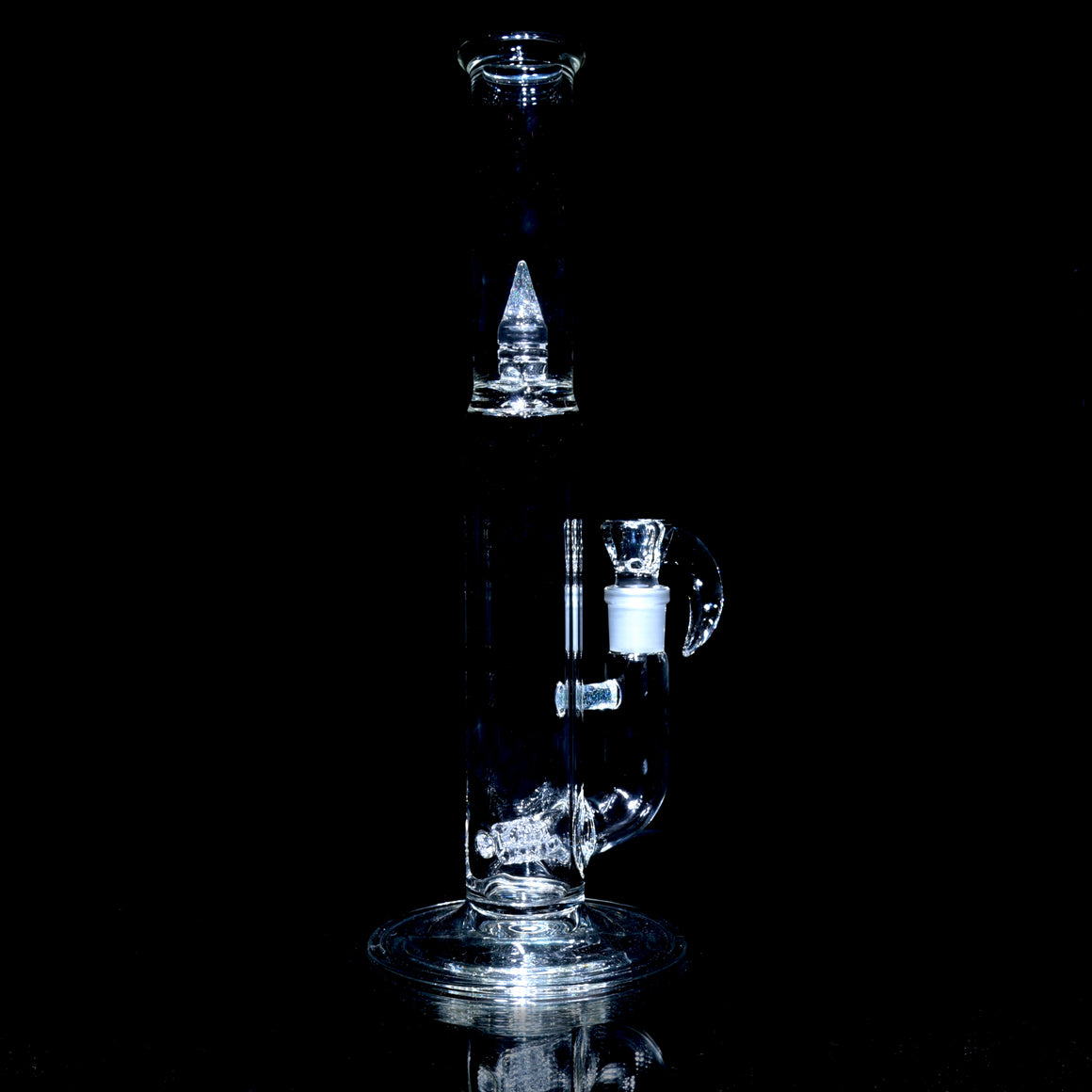 Accented Mini 3-line Double Bore Tube w/ 4-hole Horned Slide - Crushed Opal - 18mm Female