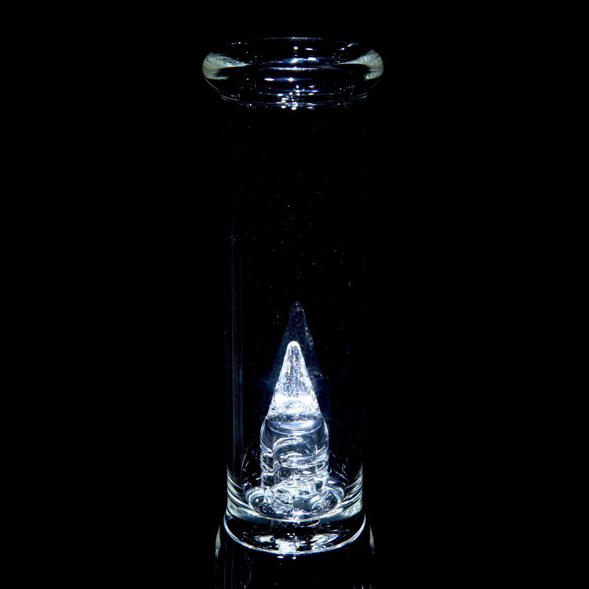 Accented Mini 3-line Double Bore Tube w/ 4-hole Horned Slide - Crushed Opal - 18mm Female