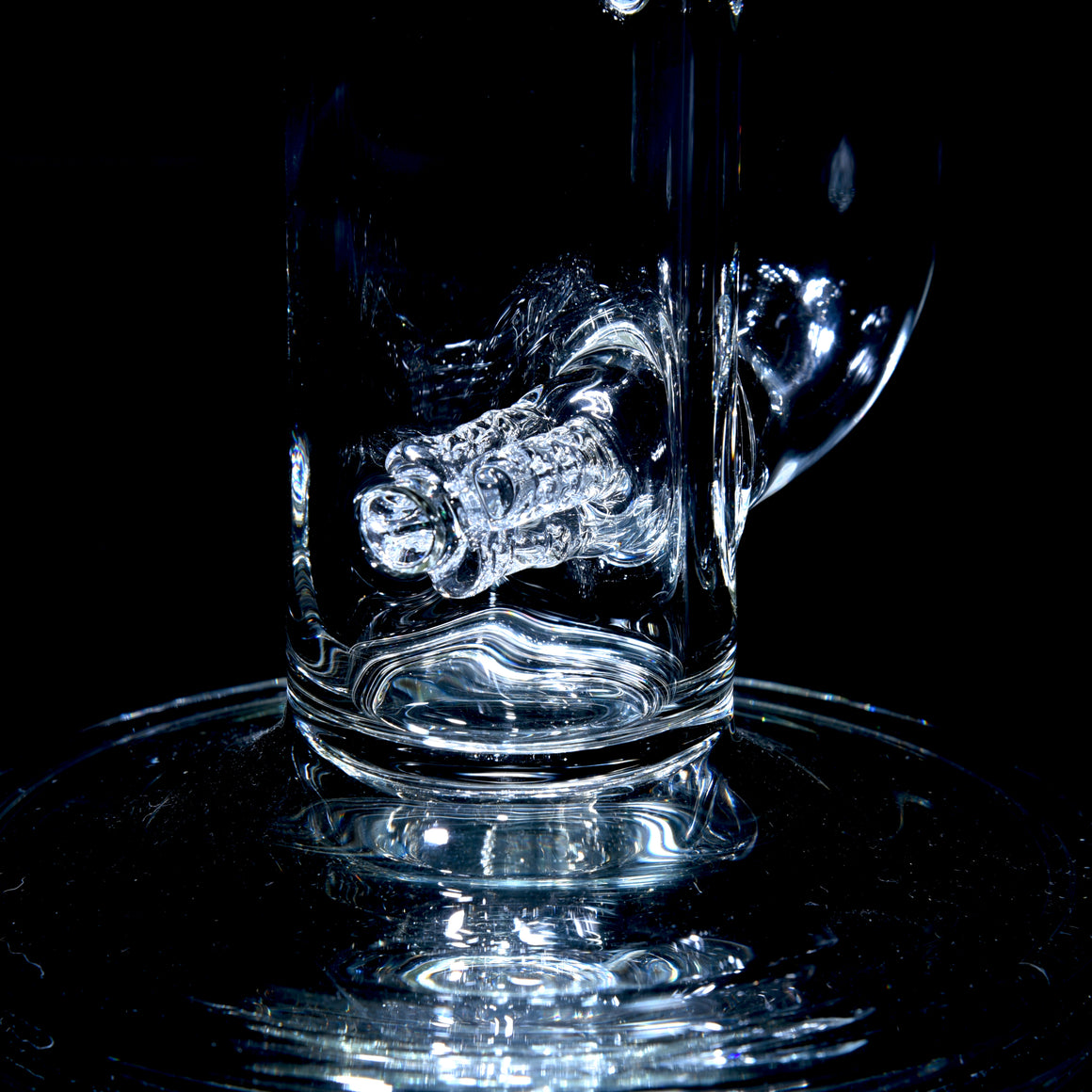 Accented Mini 3-line Double Bore Tube w/ 4-hole Horned Slide - Crushed Opal - 18mm Female