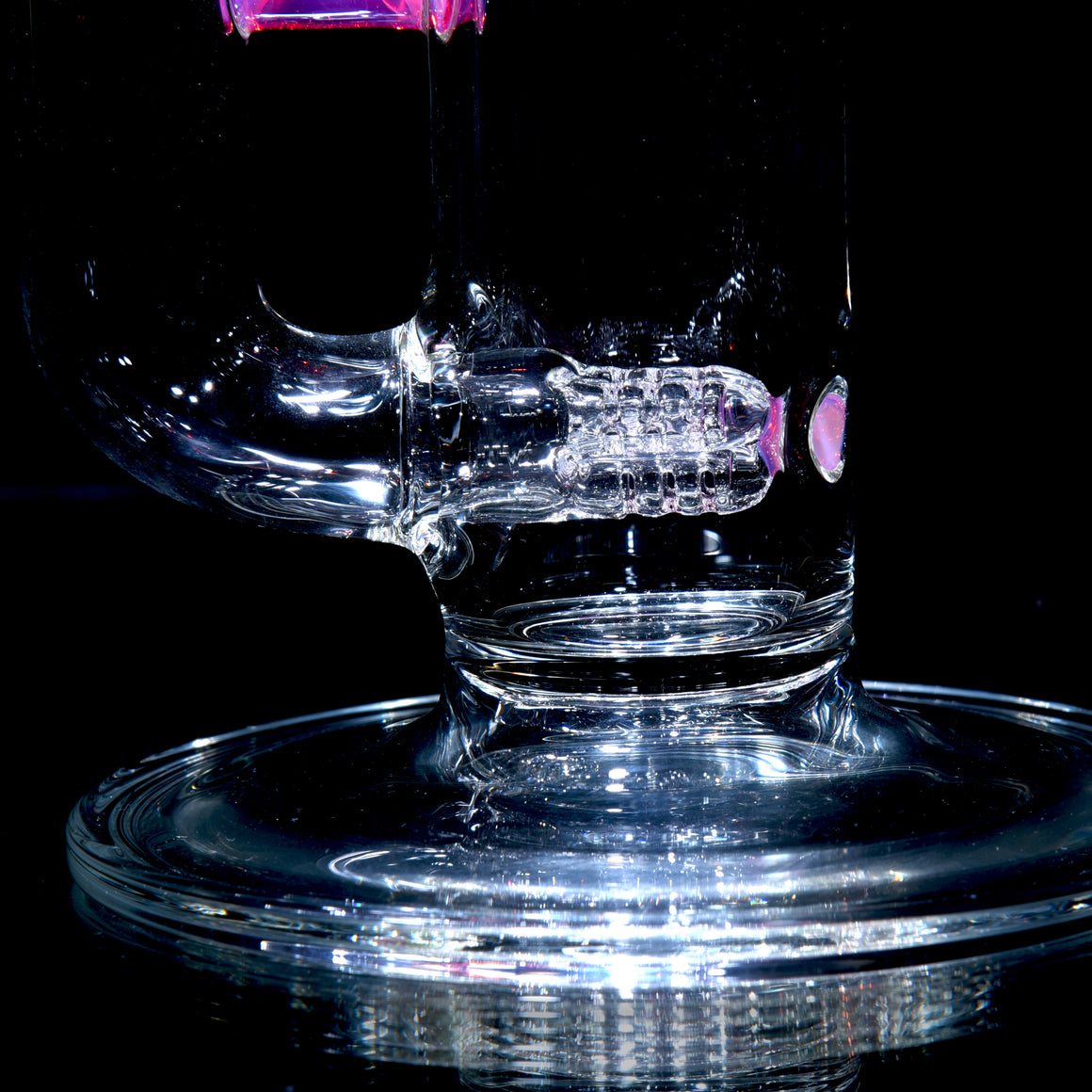 Accented Mini 3-line Double Bore Tube w/ 4-hole Horned Slide - Karmaline - 18mm Female