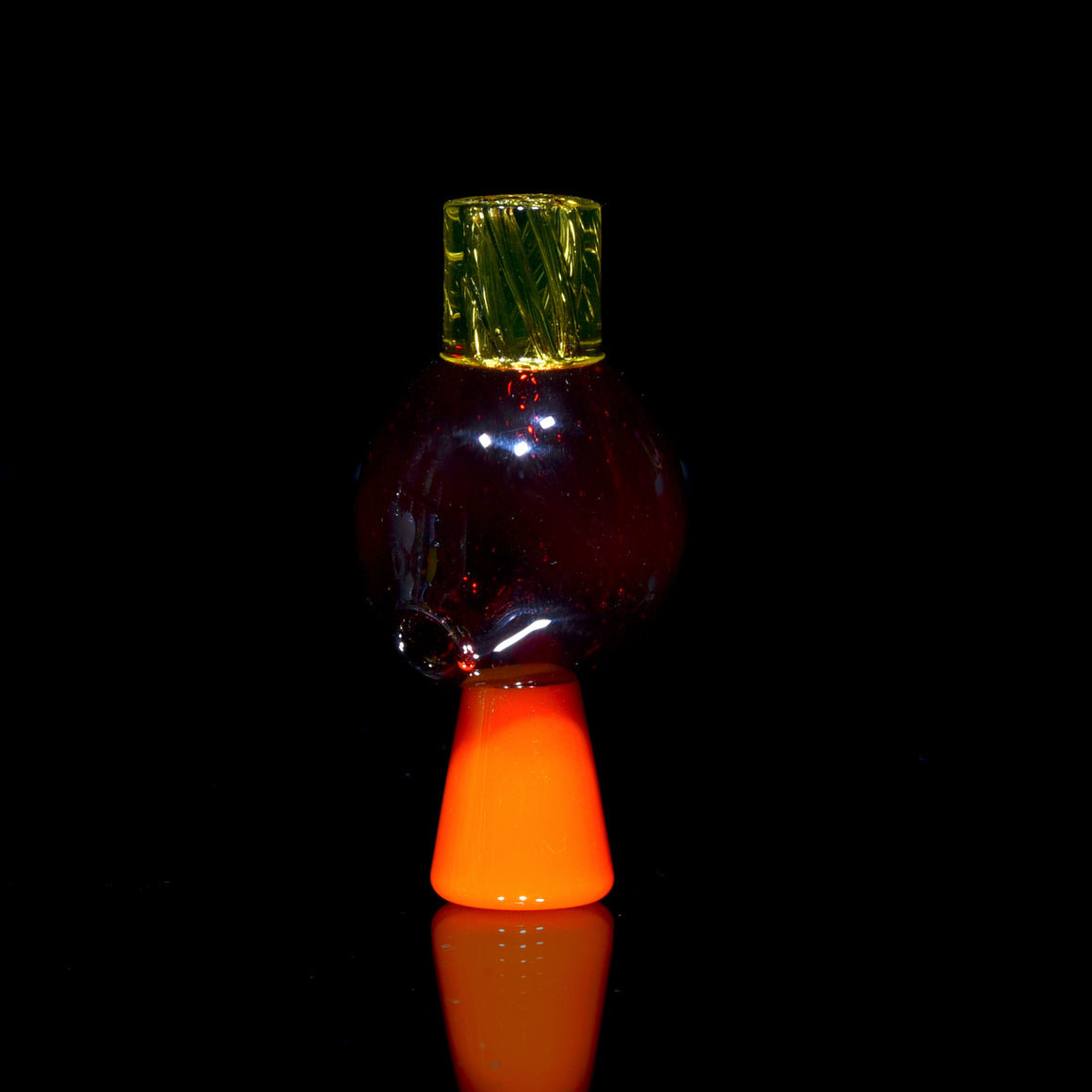 Full-color Ti Signed RipTide Bubble Cap - Terps/Pomegranate/Orange Crayon