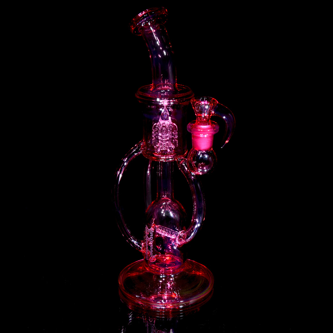 Full-color Mini Double Hornet - Stemline 16mm 6 Cut w/ Splashguard - Telemagenta Lite - 14mm Female