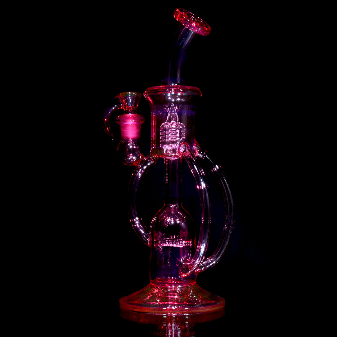 Full-color Mini Double Hornet - Stemline 16mm 6 Cut w/ Splashguard - Telemagenta Lite - 14mm Female