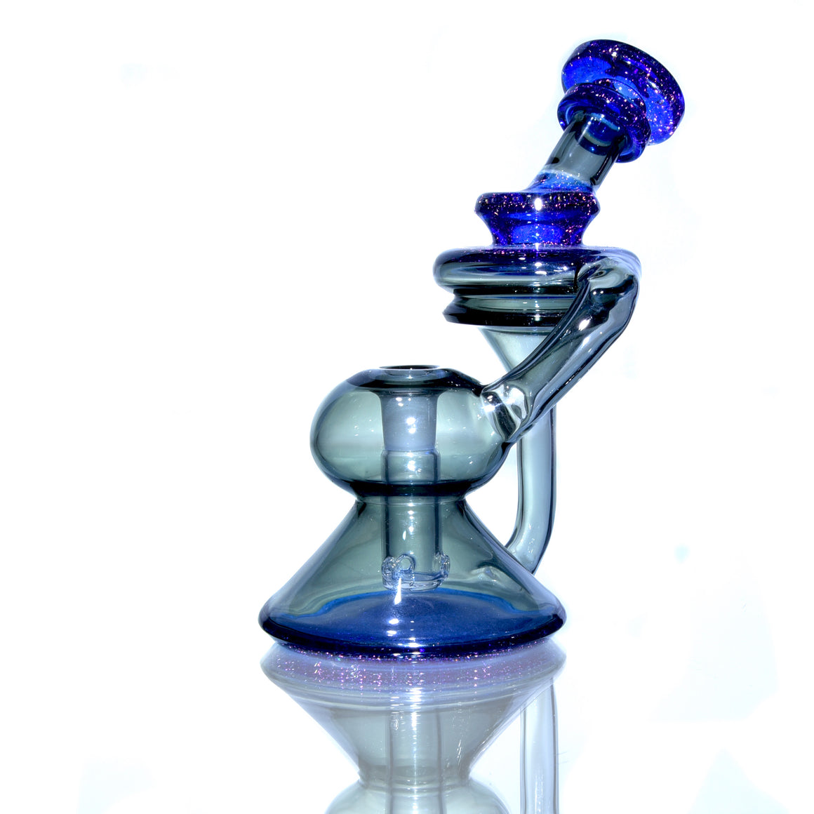 Single-uptake Dewaar Recycler - Fire Dichro Cobalt/Gray - 10mm Female