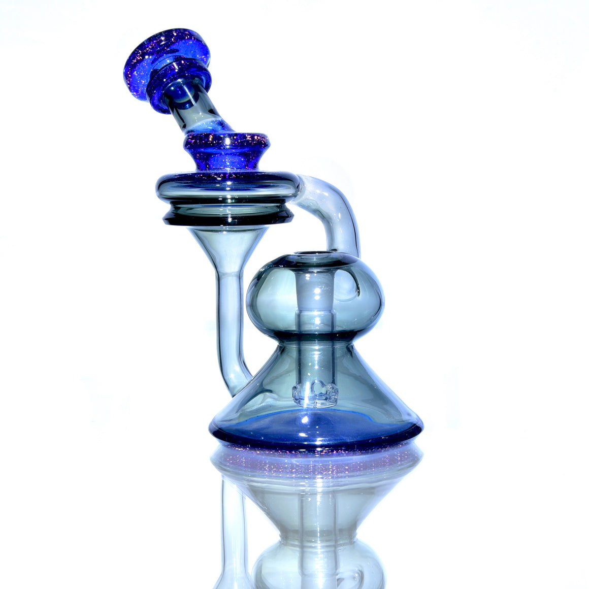 Single-uptake Dewaar Recycler - Fire Dichro Cobalt/Gray - 10mm Female