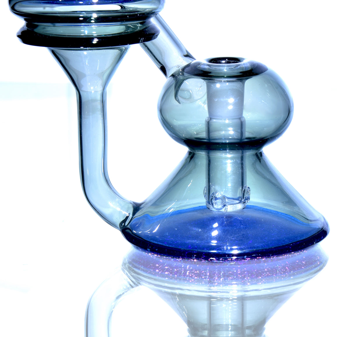 Single-uptake Dewaar Recycler - Fire Dichro Cobalt/Gray - 10mm Female