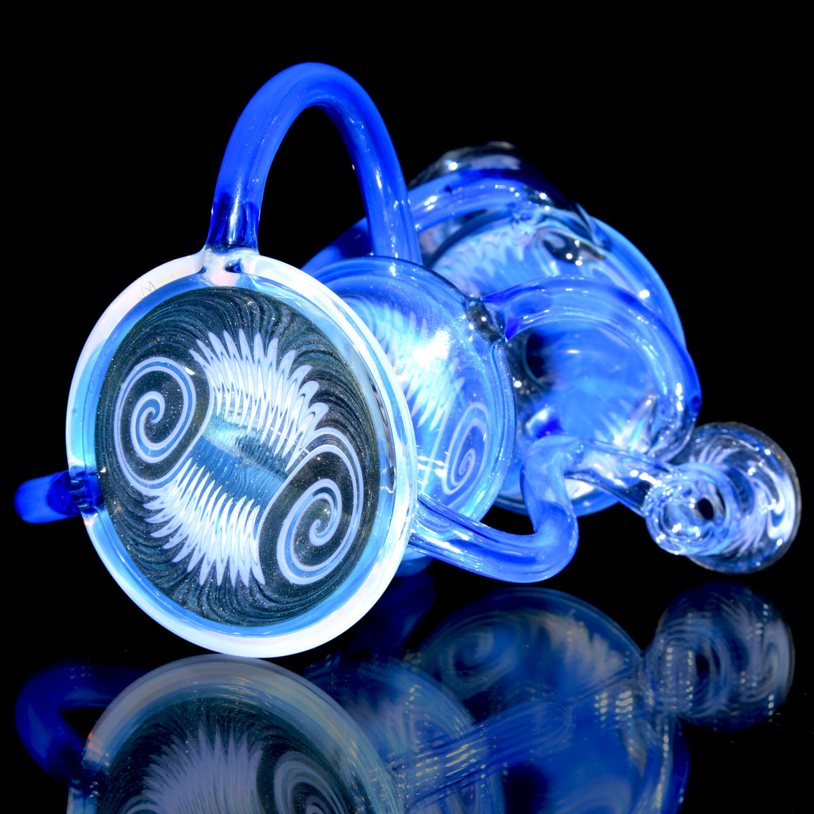 Full-size Worked Triple Double Floating Recycler - Moonstone/Sonic - 10mm Female