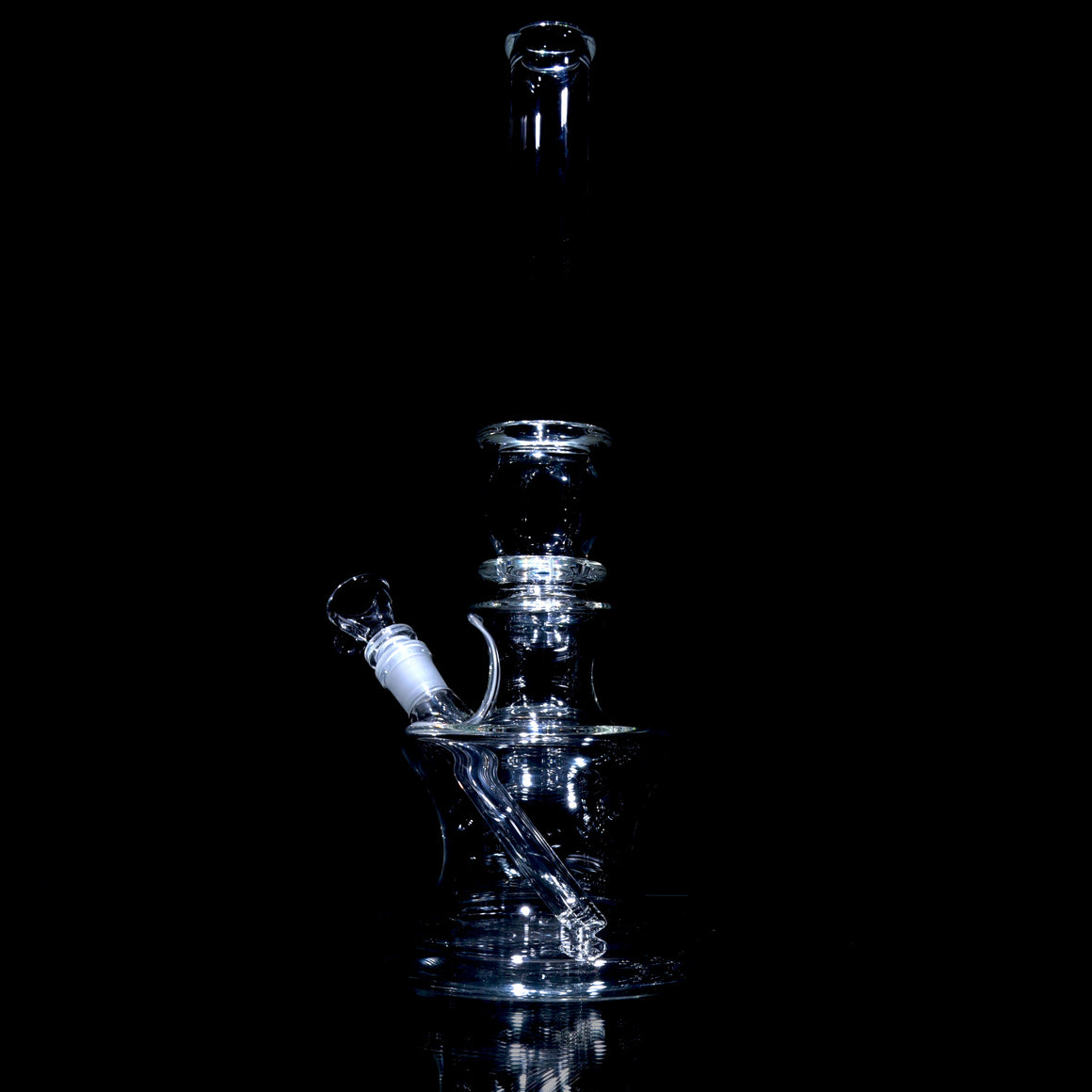Removable Gridded Stemline Downstem Flower Tube w/ Martini Slide - Clear - 14mm Female