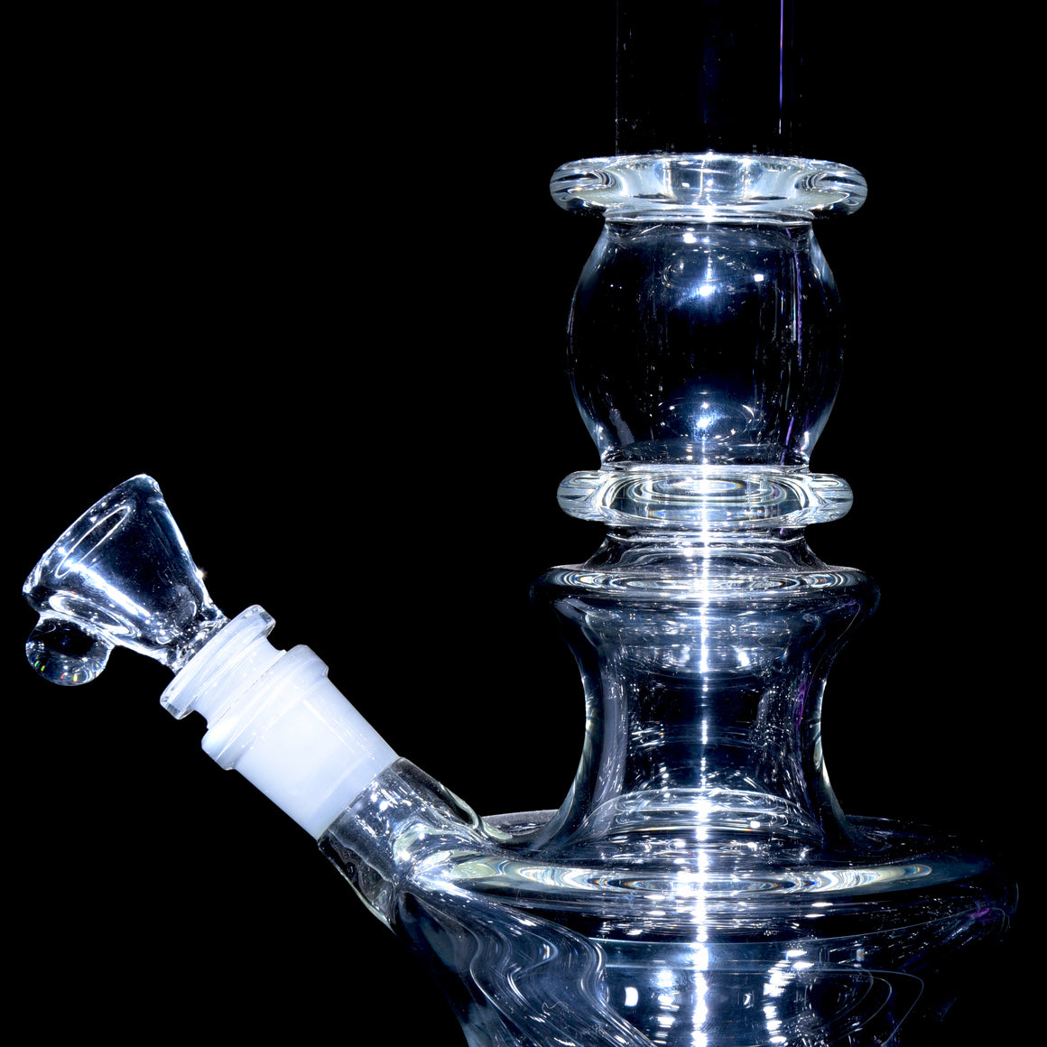 Removable Gridded Stemline Downstem Flower Tube w/ Martini Slide - Clear - 14mm Female