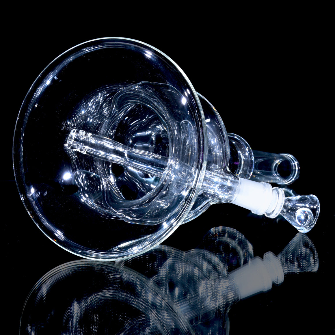 Removable Gridded Stemline Downstem Flower Tube w/ Martini Slide - Clear - 14mm Female