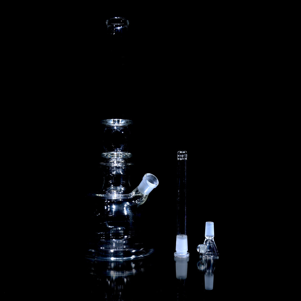 Removable Gridded Stemline Downstem Flower Tube w/ Martini Slide - Clear - 14mm Female